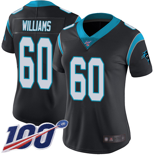 Carolina Panthers Limited Black Women Daryl Williams Home Jersey NFL Football #60 100th Season Vapor Untouchable->carolina panthers->NFL Jersey